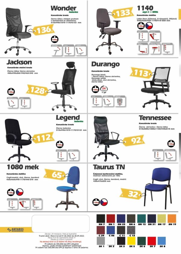 Kancelárske stoličky Antares 3
