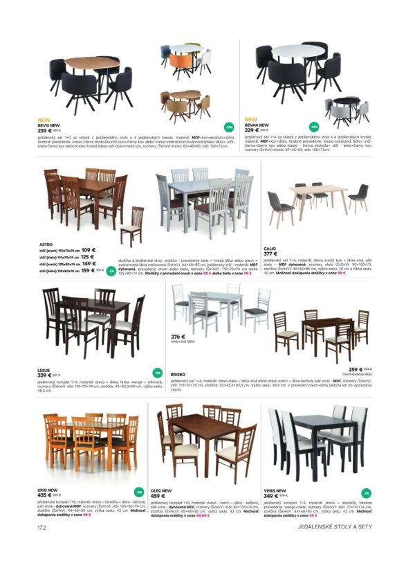 Kuchynské stoly a stoličky Kondela 13