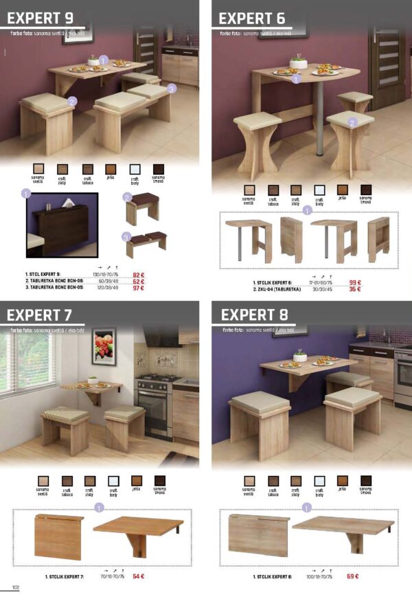 Kuchynské stoly a stoličky Nábytok WIP 102